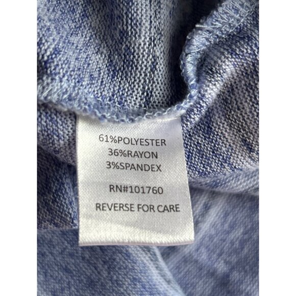 Crochet Womens S Blue Striped Long Sleeve Knit Sweater With Side Tie Accent - Picture 7 of 8